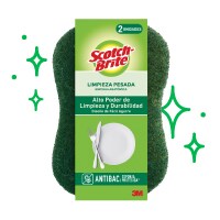 Product shot Esponja Limpieza Pesada Scotch Brite®.

